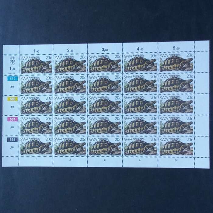 SWA - 1982 Tortoises - Full Set of Full Sheets of 25 - MNH