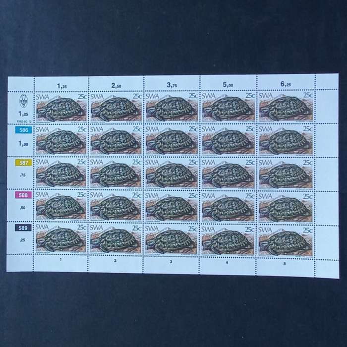 SWA - 1982 Tortoises - Full Set of Full Sheets of 25 - MNH