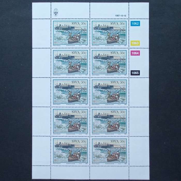 SWA - 1987 Shipwrecks - Full Set of Sheetlets of 10 - MNH