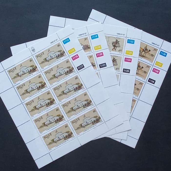 SWA - 1988 Centenary of Postal Services - Full Set of Sheetlets of 10 - MNH