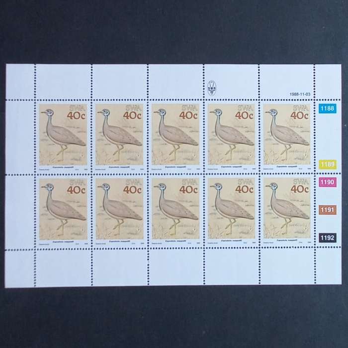 SWA - 1988 Birds of SWA - Full Set of Sheetlets of 10 - MNH