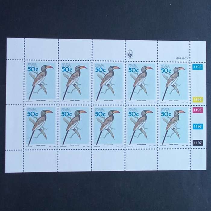 SWA - 1988 Birds of SWA - Full Set of Sheetlets of 10 - MNH