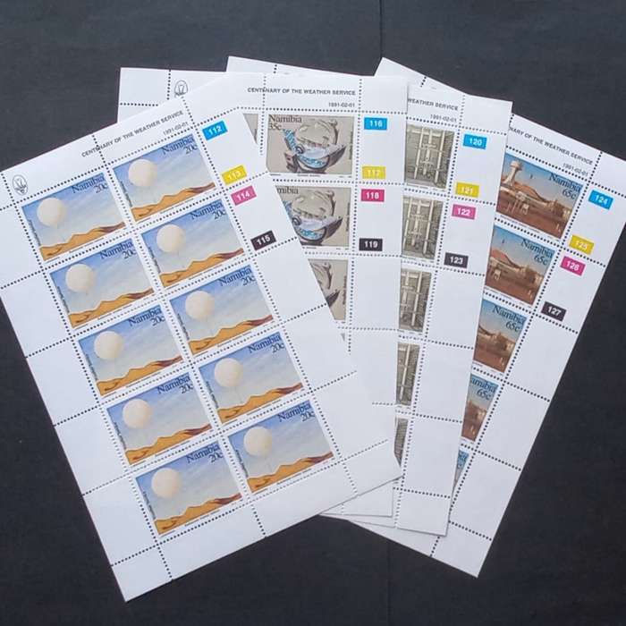 Namibia - 1991 Centenary of Weather Service - Full Set of Sheetlets of 10 - MNH