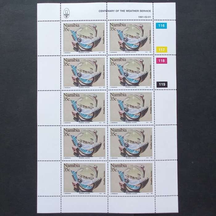 Namibia - 1991 Centenary of Weather Service - Full Set of Sheetlets of 10 - MNH