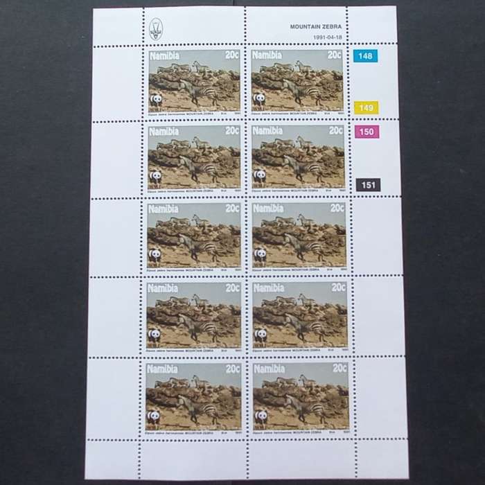Namibia - 1991 Mountain Zebra - Full Set of Sheetlets of 10 - MNH