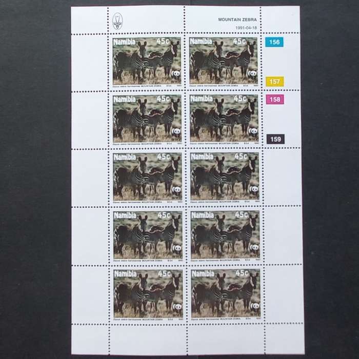 Namibia - 1991 Mountain Zebra - Full Set of Sheetlets of 10 - MNH