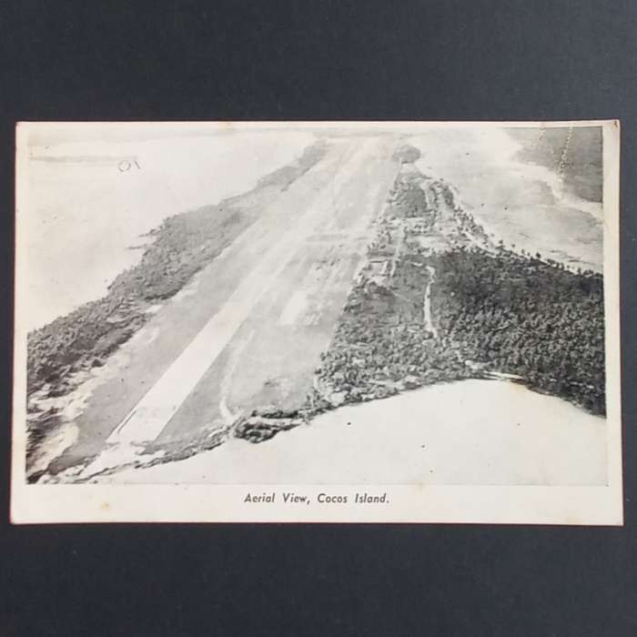 Vintage Postcard - Aerial View of Cocos Island - Used Postcard with Clear Postmark