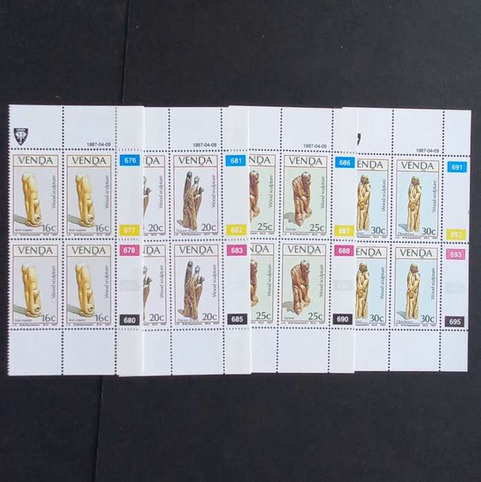 Venda - 1987 Wood Sculptures - Full Set of Controls - MNH