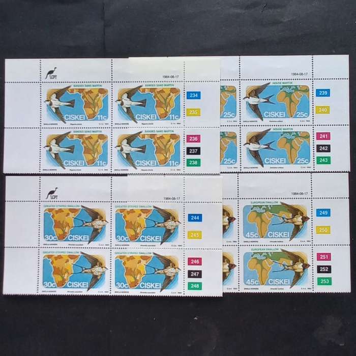 Ciskei - 1984 Migratory Birds - Full Set of Controls - Unused