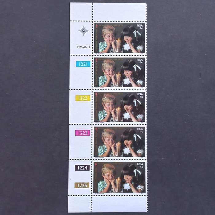 RSA - 1979 50th Anniversary of S.A. Christmas Fund - Control Strip of 5 - MNH