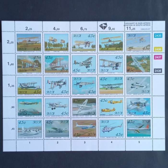 RSA - 1993 Aviation in South Africa - Full Sheetlet of 25 - MNH