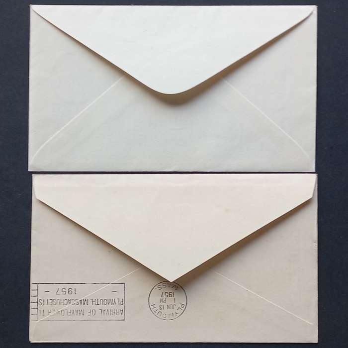 GB QEII - 1957 Mayflower II Maiden Voyage - Private Cover and Comm Cover