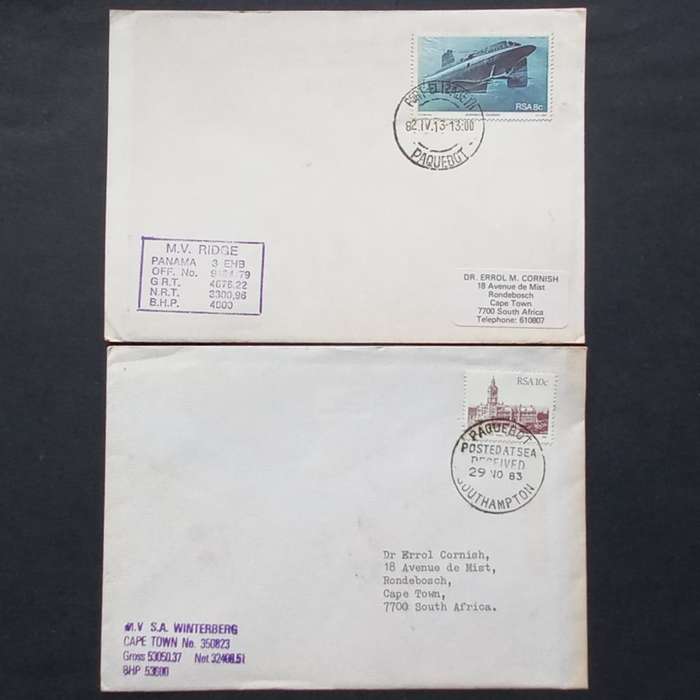 Thematics - Paquebot Mail - Selection of 10 Covers `Posted on Board Ship`