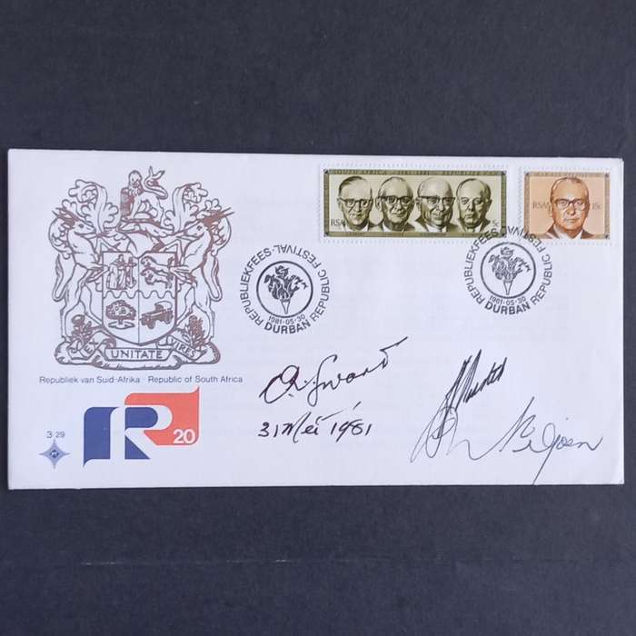 RSA - 1981 Republic Festival - Official FDC # 3.29 Signed by 3 State Presidents