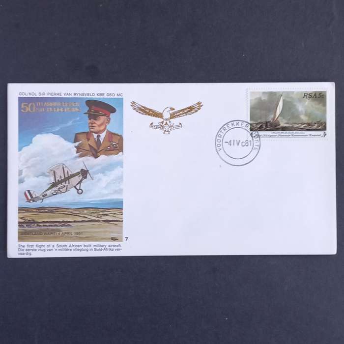 RSA -1981 SAAF Comm Cover #7 50th Anniv 1st Flight of SA Built Military Aircraft