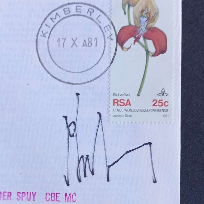 RSA -1981 SAAF Comm Cover #8 Aviation Pioneers - Signed by Major General