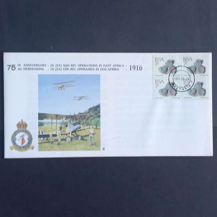 RSA - 1991 SAAF Comm Cover #8 - 75th Anniv of 26 Squadron Operations  - Signed