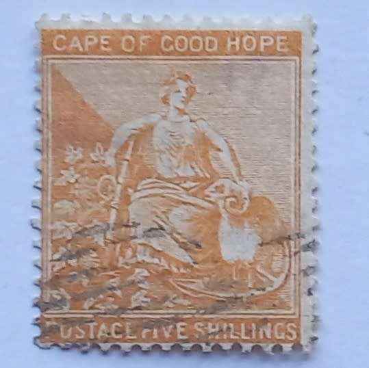 COGH - 1871-76 Defin Issue - 5/- Yellow-Orange - Used