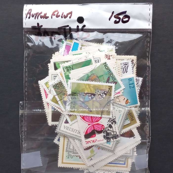 Thematics - Butterflies & Moths - 150 stamps in packet - no obvious duplication