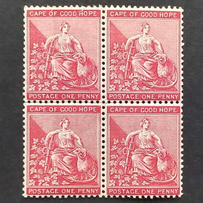COGH - 1884-90 Defin Issue Wmk "Cabled Anchor" - 1d Red - Block of 4 - Unused