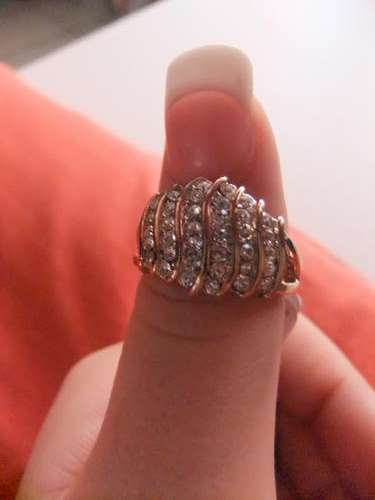 EXCLUSIVE DESIGNER TYPE SIZE18 GOLD FUSION RING WITH PLENTY CZ DIAMANTE ADDED ON A BEAUTIFUL SETTING