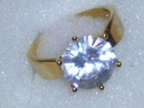 STUNNING GOLD ELECTROPLATED RING WITH HUGE SIMULATED DIAMOND SIZE 7,8,9,10,11(FREE IMPORT SHIPPING)