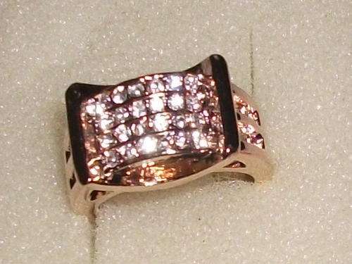 DESIGNERS GOLD FUSION RING WITH BEAUTIFUL SIMULATED DIAMONDS ADDED SIZE 17 OR 18 OR 19