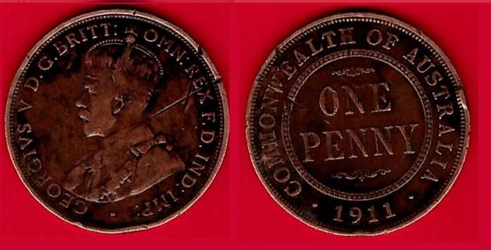 Australia 1 Penny 1911 CV R400