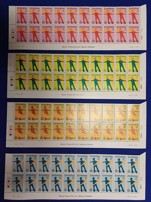 Zimbabwe UMM Partsheets of 20 International Year of Disabled Persons 1981 CV R520+