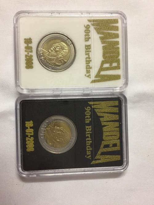 2x beautiful 90th birthday coins