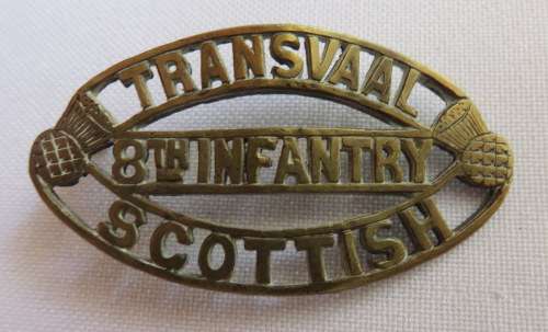 TRANSVAAL SCOTTISH BRASS SHOULDER TITLE WORN DURING WW2-ONE LUG