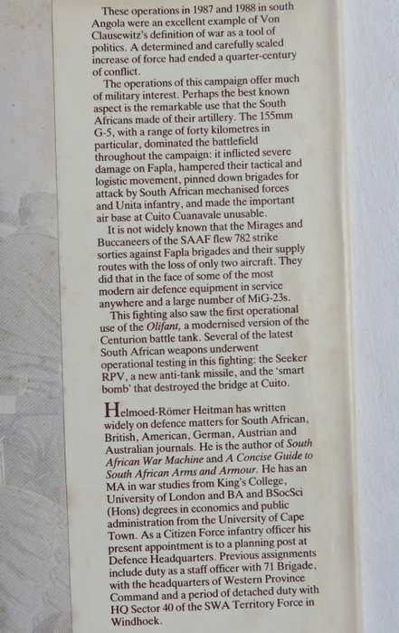 WAR IN ANGOLA BY HELMOED ROMER HEITMAN-HARDCOVER WITH DUSTCOVER-FIRST EDITION PUBLISHED 1990- 366 PA