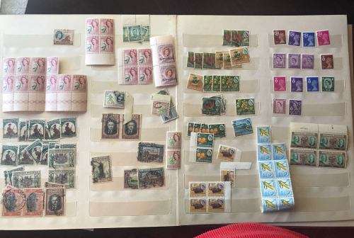 ALBUM OF HUNDREDS OF MIXED STAMPS- SEE PICS
