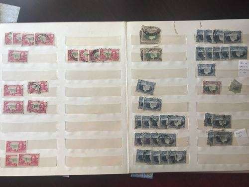 ALBUM OF HUNDREDS OF MIXED STAMPS- SEE PICS