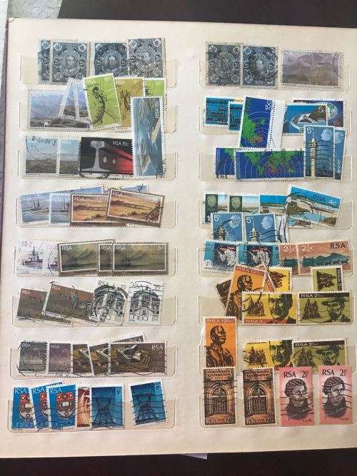 ALBUM OF HUNDREDS OF MIXED STAMPS- SEE PICS
