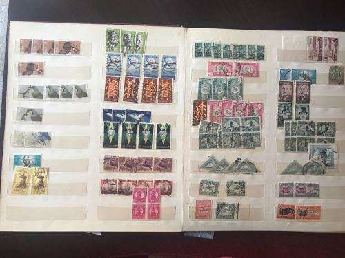 ALBUM OF HUNDREDS OF MIXED STAMPS- SEE PICS