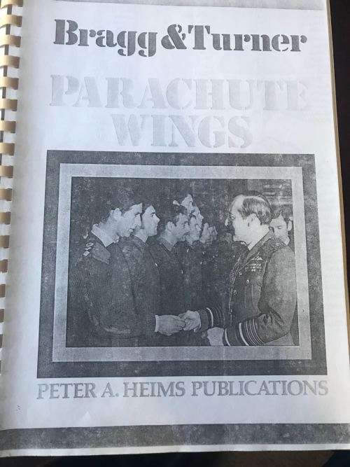 BRAGG & TURNER PARACHUTE WINGS BY PETER A HEIMS PUBLICATIONS-SPIRAL BOUND-100 PAGES
