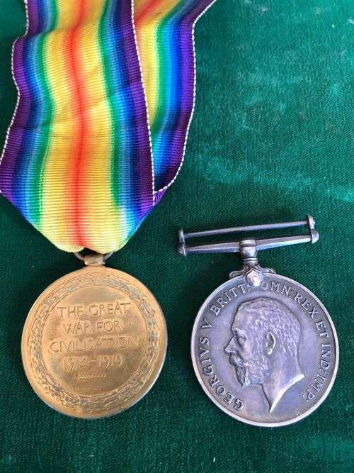 WW1 MEDAL PAIR TO 7279 A. SJT C. CROUCH R.E.- THE MEDALS ARE UNRESEARCHED