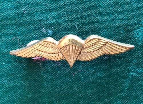 SA PARACHUTE BASIC GILDING METAL,MESS DRESS WING-WORN FROM THE 1970`S- 2 PINS