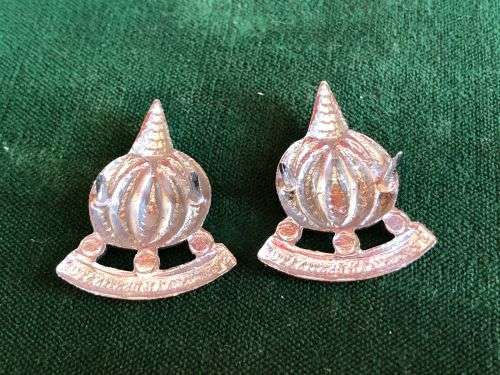 FINANCE SERVICES CHROME COLLAR BADGE PAIR-APPROVED 1973-PINS INTACT