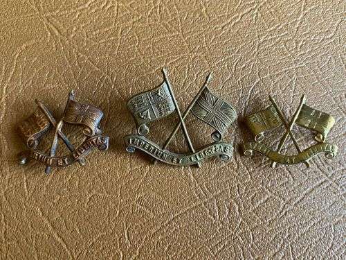 IMPERIAL LIGHT HORSE GILDING METAL CAP AND COLLARS-WORN 1913-65- ONE LUG MISSING ON EACH COLLAR