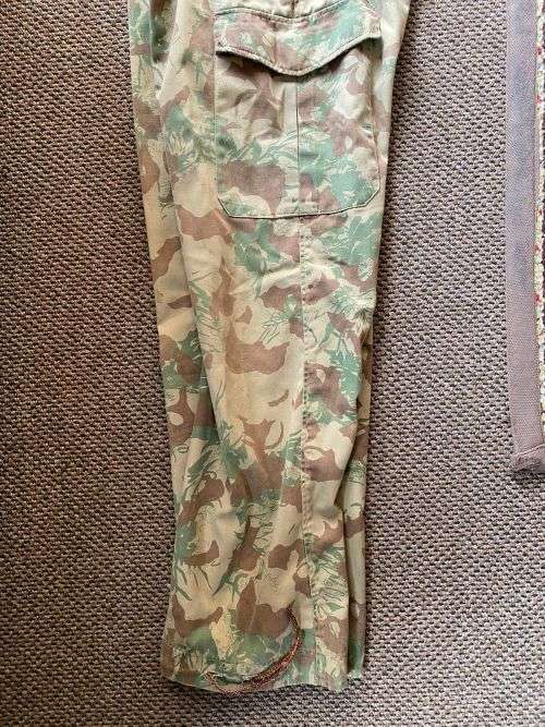 POLICE TASK FORCE-2ND PATTERN CAMO TROUSERS-SIZE 32,PIPE LENGTH 78CM-USED BUT GOOD CONDITION