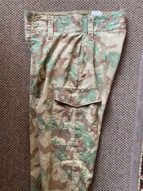 POLICE TASK FORCE-2ND PATTERN CAMO TROUSERS-SIZE 32,PIPE LENGTH 78CM-USED BUT GOOD CONDITION