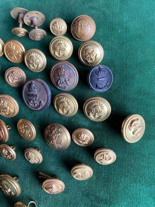 LARGE SELECTION OF NAVAL BUTTONS-SOLD TOGETHER OVER 40