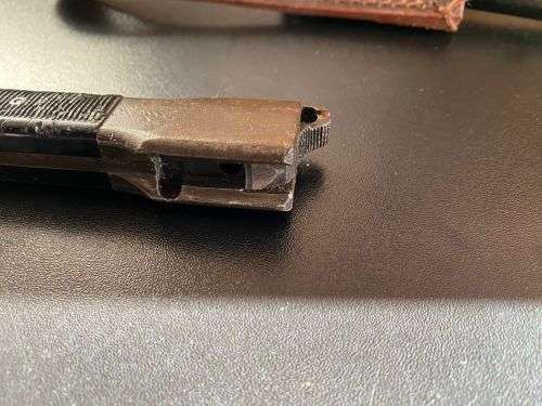 FN FAL BAYONET WITH METAL SCABBARD AND LEATHER FROG-PLASTIC GRIPS