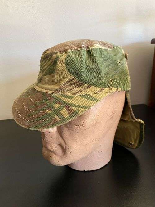 RHODESIAN CAMO FLAP CAP-SIZE 56 -USED BUT GOOD CONDITION