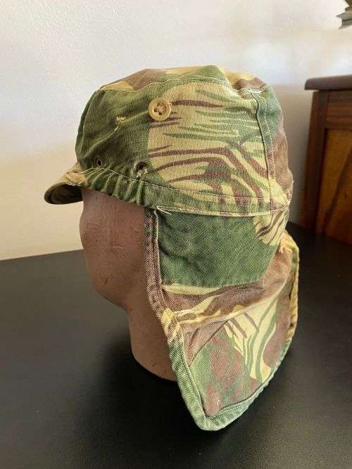 RHODESIAN CAMO FLAP CAP-SIZE 56 -USED BUT GOOD CONDITION