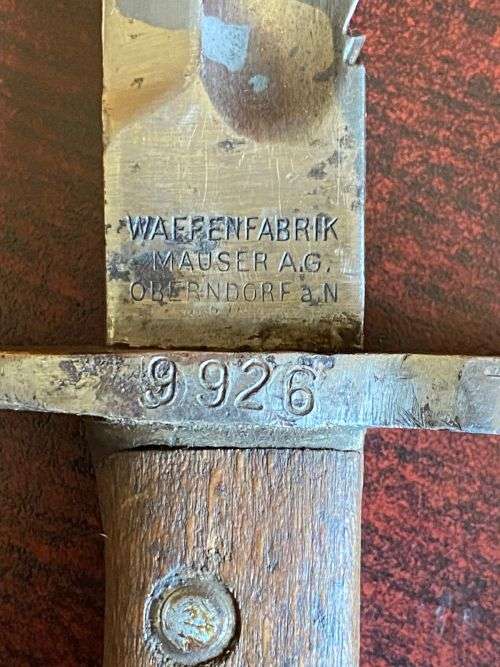 GERMAN 1918 MAUSER BAYONET,MODIFIED BY TURKISH MILITARY-OVERALL LENGTH 37,5CM-BROUGHT BACK FROM AFGH