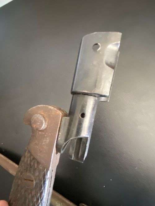 SPANISH 1893-1943 MAUSER BAYONET-BOLA BLADE AND COMES WITH ADAPTER FOR MAUSER RIFLE-OVERALL LENGTH 3