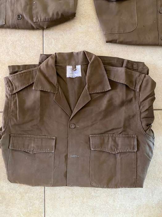 SADF BORDER WAR PERIOD NUTRIA SHIRT-4 SOLD TOGETHER-LONG SLEEVE-MEDIUM TO LARGE SIZE- USED BUT GOOD
